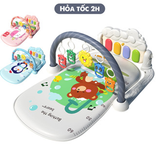 Thảm nhạc cho bé sơ sinh nằm chơi có nhiều chế độ âm thanh kích thích thị giác, thính giác, đồ chơi cho bé sơ sinh