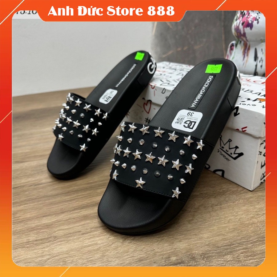 Dép Đinh Sao DG Cực Hot 2024, Hàng Fullbox FullSize 37-43, Quai Da Đế Cao Su Đúc Nguyên Khối Siêu Bề