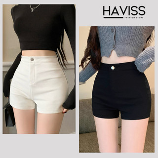 Quần short đùi nữ bigsize Haviss cạp cao nâng mông cúc khóa kéo vải Umi co giãn bốn chiều năng động quyến rũ