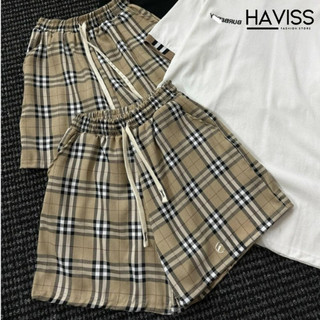 Quần sooc đùi nữ Haviss chất vải mềm mát họa tiết kẻ ô vuông cá tính năng động thời trang xuân hè mới nhất QSN006