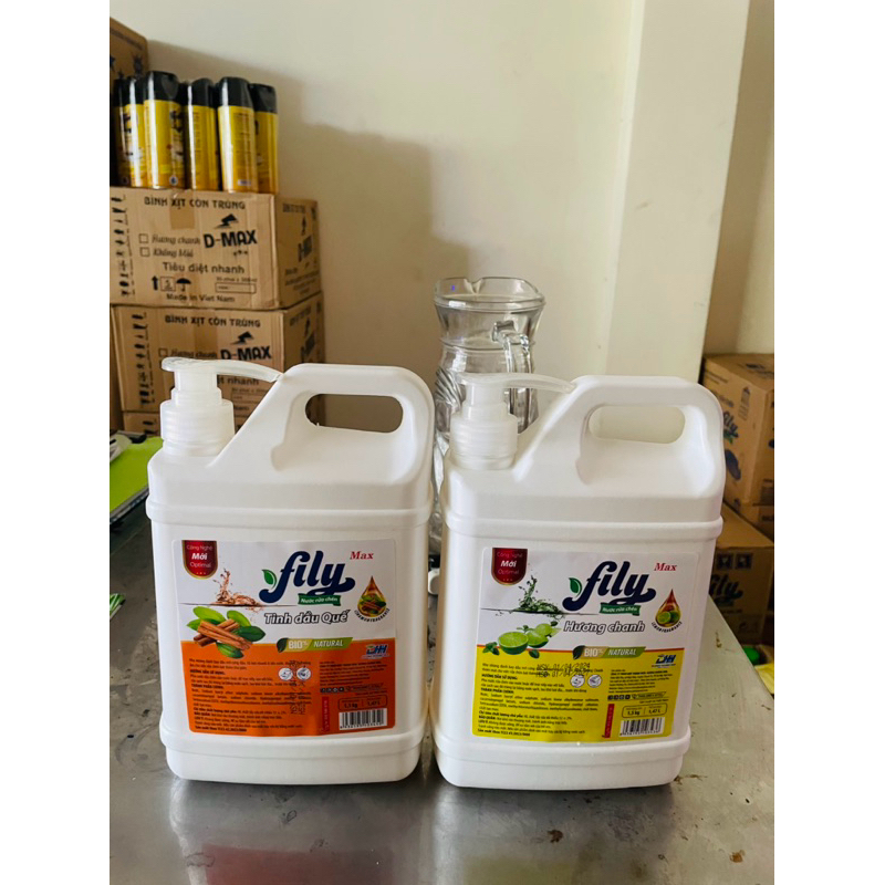 Nước Rửa Chén Bát 1Kg5 có vòi tiện lợi hương quế và chanh Dimark Fily siêu sạch