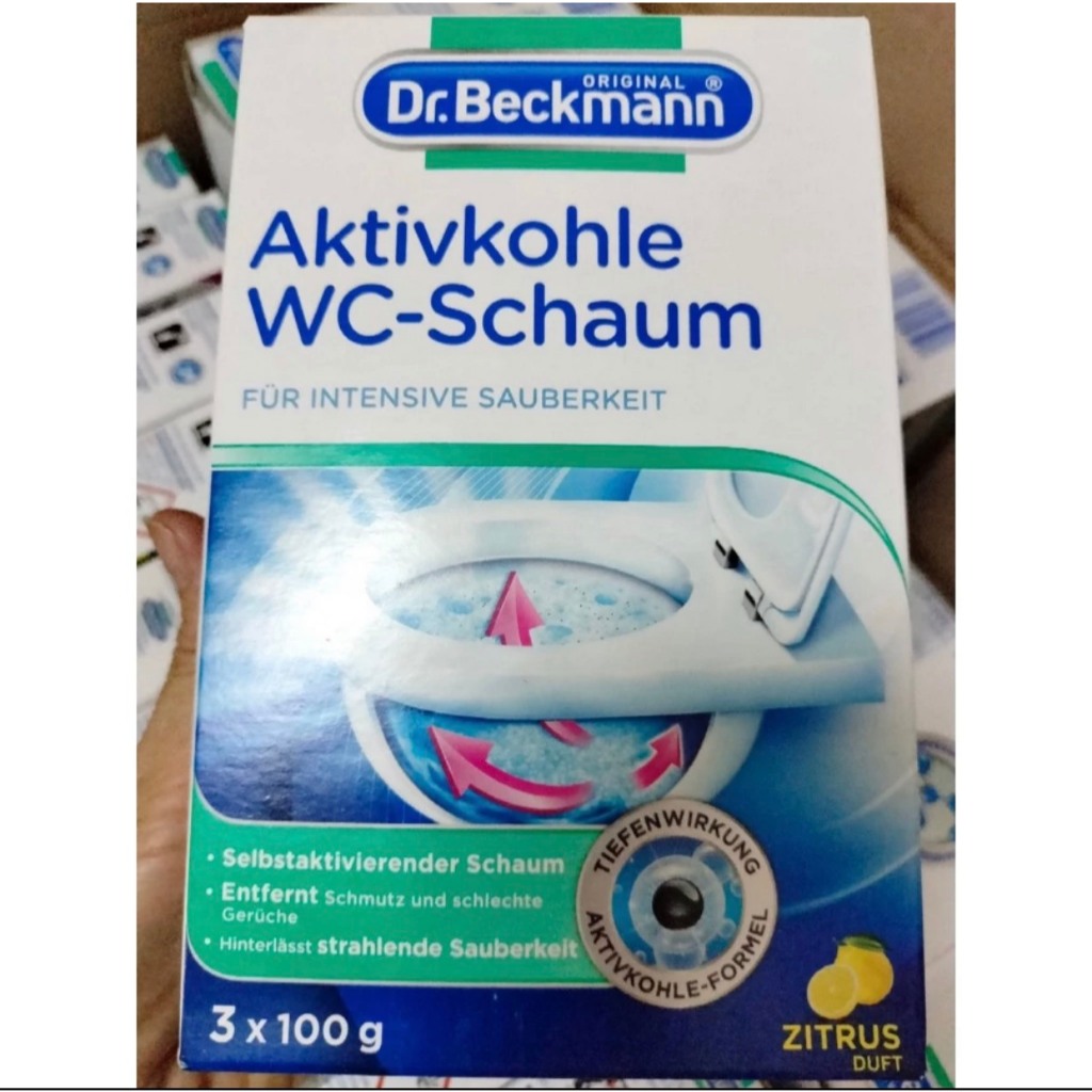Bột vệ sinh than hoạt tính Aktivkohle WC-Schaum Dr. Beckmann 300g