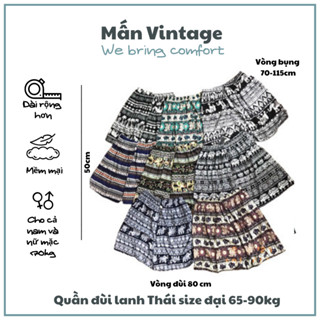 Quần đùi lanh thái siêu to bigsize 65-90kg nam nữ dài rộng hơn các mẫu trên thị trường