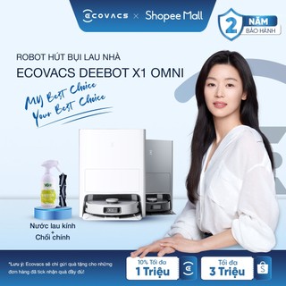 Robot hút bụi lau sàn Ecovacs X1 OMNI - Robot hút bụi giặt giẻ đổ rác lực hút 5000Pa - BH 24T tặng phụ kiện