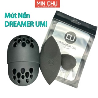 Mút đánh kem nền DREAMER UMI SPONGE Shuttle tặng kèm hộp silicon bảo vệ mút  / Mút tán kem nền / Mút đen