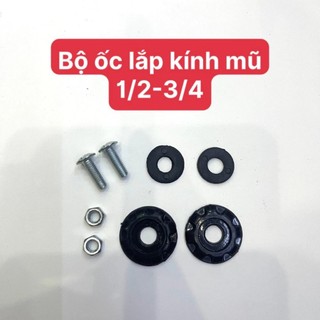 Bộ Ốc Lắp Kính Nón Bảo Hiểm Nửa Đầu Và Mũ 3/4 Có Tặng Kèm Đầy Đủ 2 Bên Kính