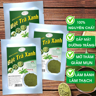 Bột Trà Xanh đắp mặt nạ sấy lạnh nguyên chất 100% Dùng Tạo Màu Thực Phẩm Tự Nhiên Chợ Quê