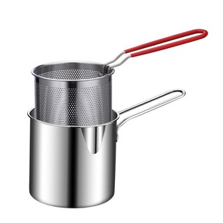  Bộ nồi chiên ngập dầu, kèm rổ chiên lọc dầu 2 in 1 cực tiện lợi dày dặn, dung tích 1200ml