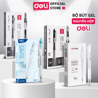 [50K 50 BÚT] Nguyên Hộp A575 Bút Bi Nước Mực Gel Ngòi 0.5mm Nhiều Mực Deli A575 A057B S60 S101 Màu Xanh Đen Đỏ Mượt