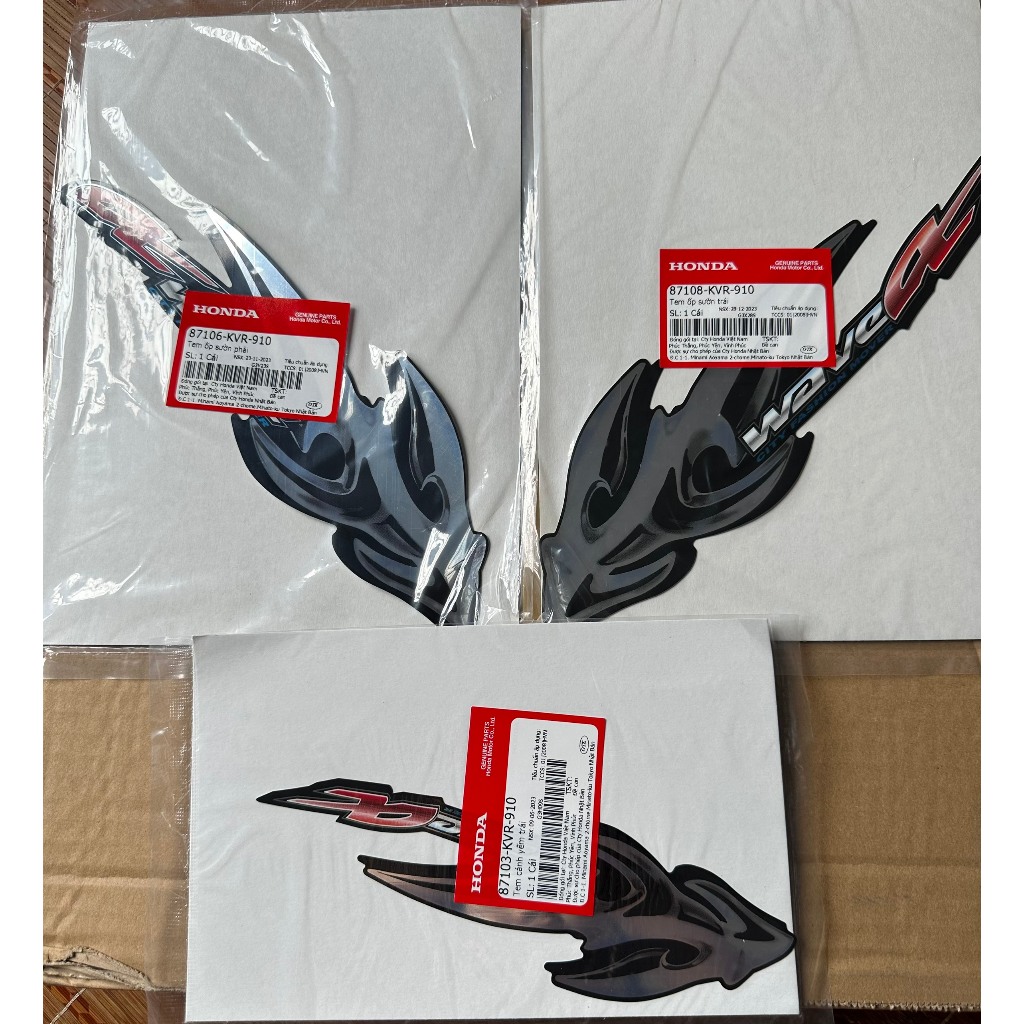 Bộ tem Wave Tem rồng Honda (3 chi tiết)