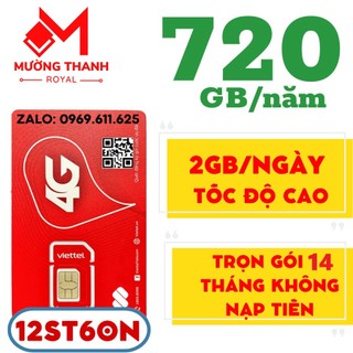 [ MAX BĂNG THÔNG ] Sim 4G Viettel Trọn Gói 1 Năm Sử Dụng Miễn Phí Data Tốc Độ Cao Gọi Điện Tẹt Ga 12V90B 12MXH100 12SD12