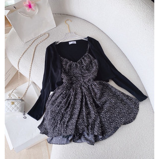 Set váy hoa nhí kèm khoác Anna - Set Chloe