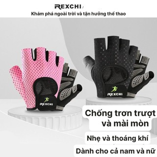  Găng Tay Tập Gym Yoga Fitness Rexchi Thể Thao Tập Tạ Lái Xe Du Lịch Dã Ngoại chất liệu Silicone 