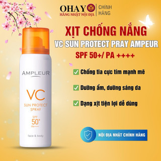 <HÀNG CHÍNH HÃNG>Xịt chống nắng Ampleur VC Sun Protect Pray dạng xịt cho cả mặt và body Nhật Bản- Ohayo Shop