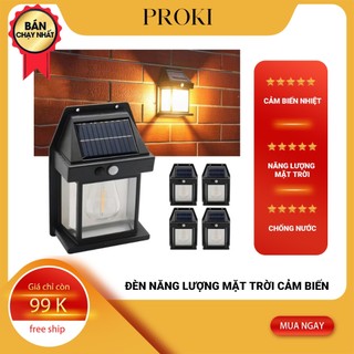 Đèn Năng Lượng Mặt Trời Proki Cảm Biến Chuyển Động - Đèn Tích Điện Năng Lượng Treo Tường Dây Vonfam Chống Thấm Nước