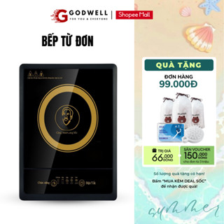 Bếp điện từ đơn GODWELL mặt kính cường lực chịu lực, chịu nhiệt tốt công suất 2000W tiết kiệm điện