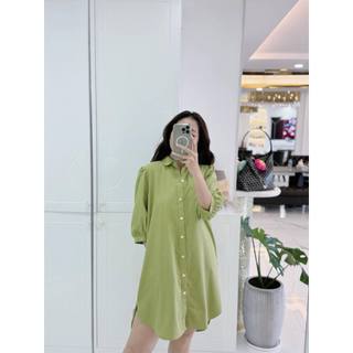 Đầm Sơ Mi Cotton (Xanh Green) (Made By Mya)