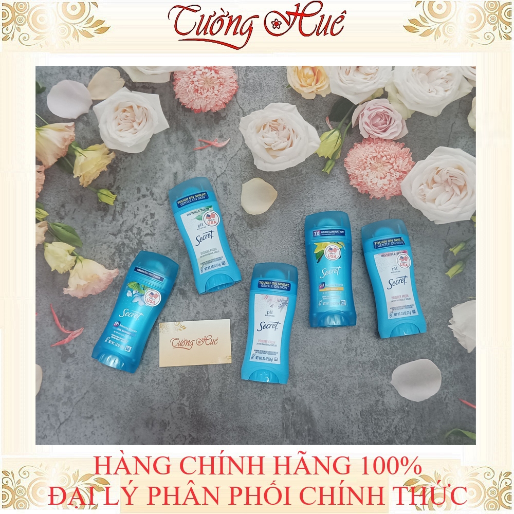 Lăn Sáp Khử Mùi Nữ Secret pH Balanced 24Hr Invisible Solid - 59g/73g ( Có lựa chọn )