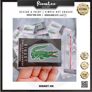 Decal Logo Sticker Patch in áo ủi trực tiếp lên vải hình cá sấu xanh