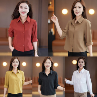 Áo sơ mi nữ tay dài nhiều màu thời trang thanh lịch sơ mi quốc dân siêu hot s72