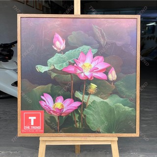 Tranh hoa sen treo tường, tranh canvas gỗ đóng khung cap cấp, tiệm tranh The Trend