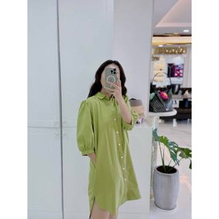 Đầm Sơ Mi Cotton (Xanh Green) (Made By Mya)