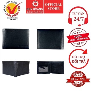 Bóp nam Huy Hoàng da bò cao cấp màu đen HP2114