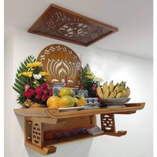 [Giá Tốt] Combo Bàn Thờ Treo Tường 3 Món Gỗ Sồi - Đồ Thờ Tiến Long