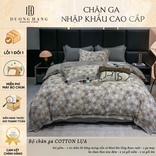 Bộ Chăn Trần Ga Gối Cotton Lụa MarkJacob DH Bedding Chất Liệu Cao Cấp Mềm Mại Mát Mẻ