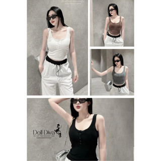  Áo ba lỗ thun tăm form Ôm kèm đệm ngực cotton 4 chiều fit dáng siêu đẹp