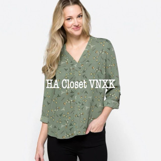 Áo sơ mi voan hoa nhí kiểu xuất dư