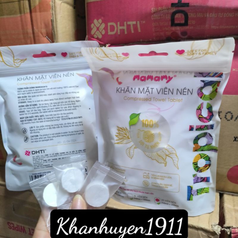 Khăn Viên Nén Mamamy Tropical túi 25 viên