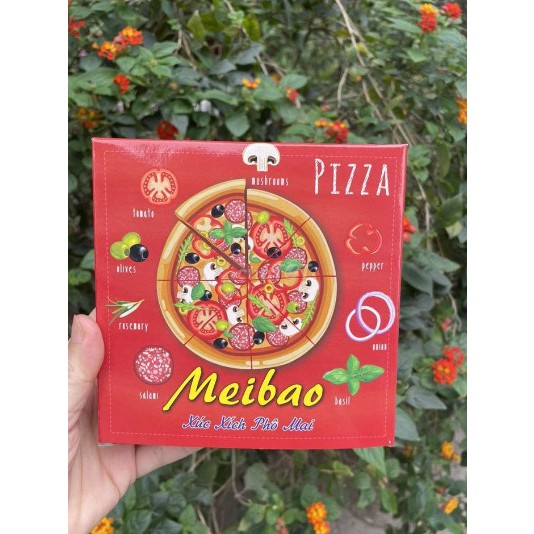 Pizza mini làm sẵn nhân xúc xích phô mai (meibao) pizza size 14 siêu ngon hấp dẫn
