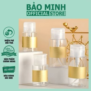 Lọ Đựng Nước Lau gel tem vàng - Lọ đựng nước rửa cọ loại nhấn siêu tiện lợi dung tích 200ml