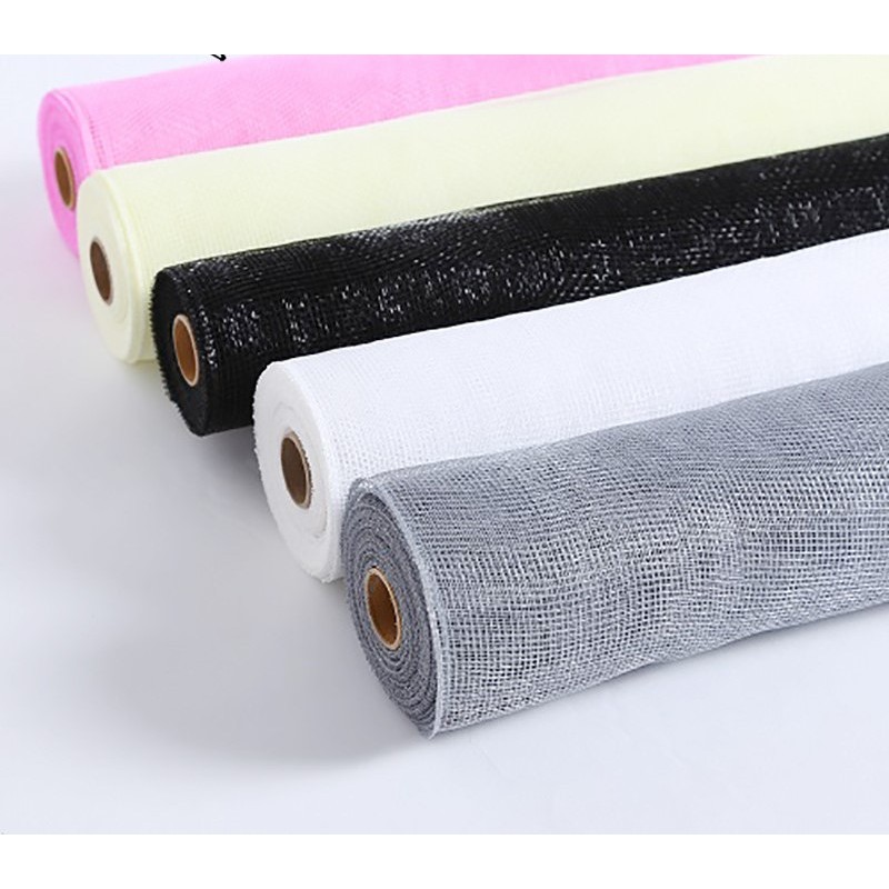 Lưới Gói Hoa Thô, Lưới Cứng Trơn Cuộn Đa Dạng Màu Sắc 52cm 10Y Trang Trí Bó Hoa Giỏ Quà