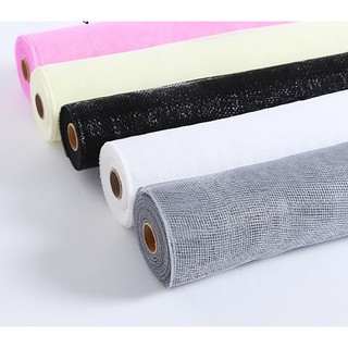 Lưới Gói Hoa Thô, Lưới Cứng Trơn Cuộn Đa Dạng Màu Sắc 52cm 10Y Trang Trí Bó Hoa Giỏ Quà