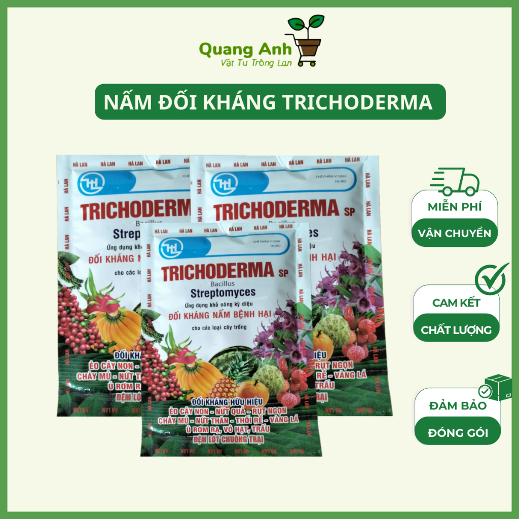 Nấm đối kháng TRICHODERMA SP Bacillus đối kháng nấm bệnh hại 100g