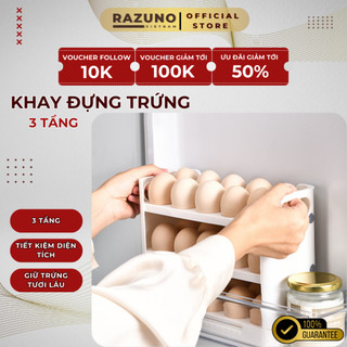 Khay đựng trứng thông minh razuno việt nam, khay đựng trứng 3 tầng, bảo quản trứng dễ dàng sử dụng