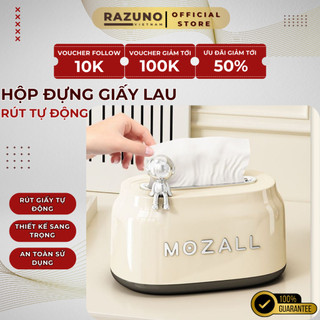 Hộp Đựng Giấy Ăn Để Bàn Cao Cấp RAZUNO VIỆT NAM, Có Lò Xo Nâng Hạ Khăn Giấy, Lấy Khăn Giấy Dễ Dàng Hơn