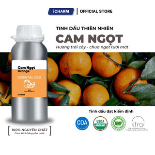 Tinh dầu cam ngọt nguyên chất 500ml, 1L - Tinh dầu thiên nhiên iCHARM xông phòng ngủ, spa, đuổi muỗi