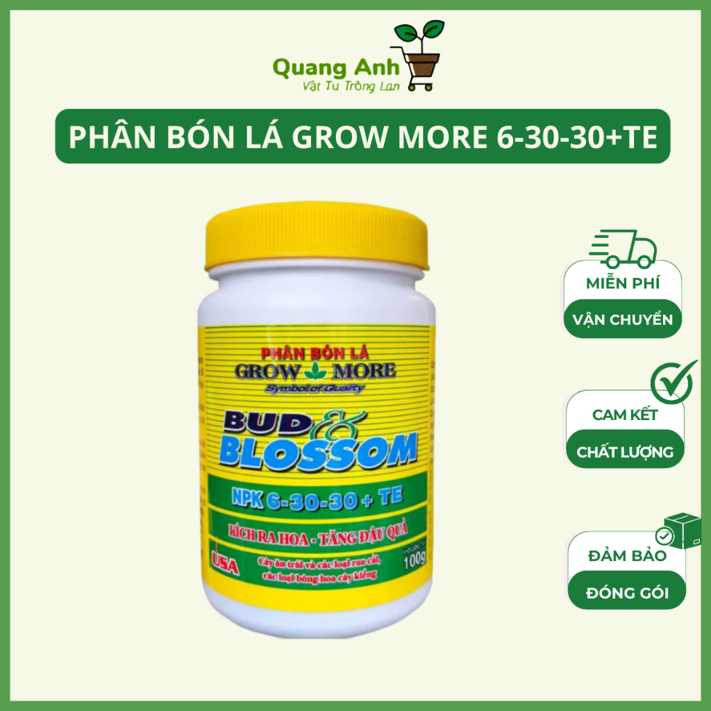 Phân bón lá NPK 6-30-30+TE kích ra hoa - tăng đậu quả 100g