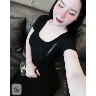 Đầm Body Nữ Tay Ngắn Dáng Dài Basic 4G130080