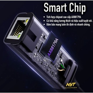 Cáp USB C sang LAN 1Gbps Cao Cấp NYT06 Bảo Hành 12T đổi mới