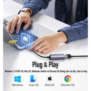 Cáp USB C sang LAN 1Gbps Cao Cấp NYT06 Bảo Hành 12T đổi mới