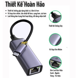 Cáp USB C sang LAN 1Gbps Cao Cấp NYT06 Bảo Hành 12T đổi mới