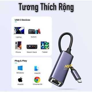 Cáp USB C sang LAN 1Gbps Cao Cấp NYT06 Bảo Hành 12T đổi mới