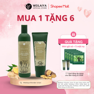 Bộ dầu gội gừng hà thủ ô Weilaiya hỗ trợ giảm rụng, mọc tóc nhanh, an toàn cho mẹ bầu 400ml+250ml