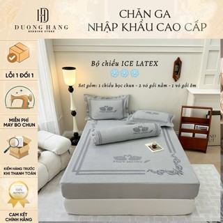 Bộ Chiếu ICE LATEX DH Bedding 3 Món, Chiếu Điều Hoà Cao Su Non Cao Cấp Siêu Mát Lạnh Ngày Hè