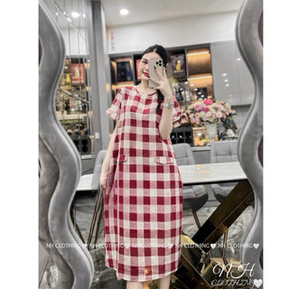 Váy kẻ ô tay bèo sm