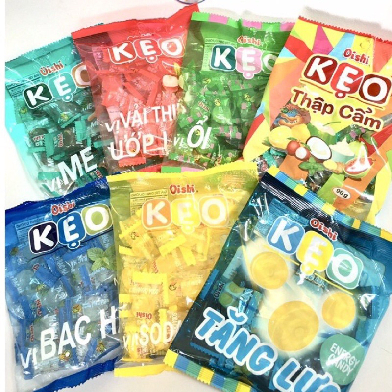 Kẹo oishi đủ vị: ổi, chanh , vải , me